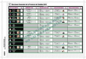 Boleta elección provincial - Punilla