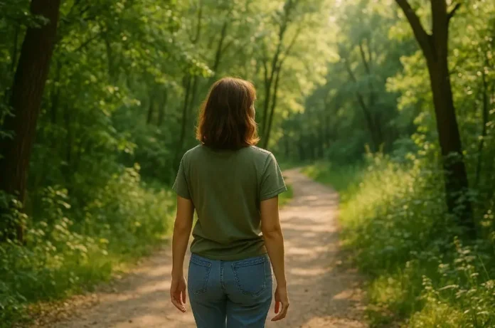 Caminata entre árboles - contacto con la naturaleza