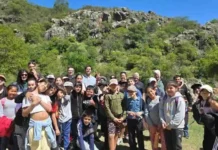 Patrimonio serrano: niños de Valle Hermoso vivieron una jornada educativa en el Peñón del Indio