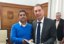 Spadoni presentó proyectos para Valle Hermoso ante el ministro del Interior Diego Santilli