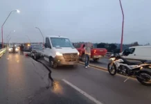 Accidente en el Puente Uruguay: una adolescente sufrió lesiones leves y fye trasladada al hospital Sayago